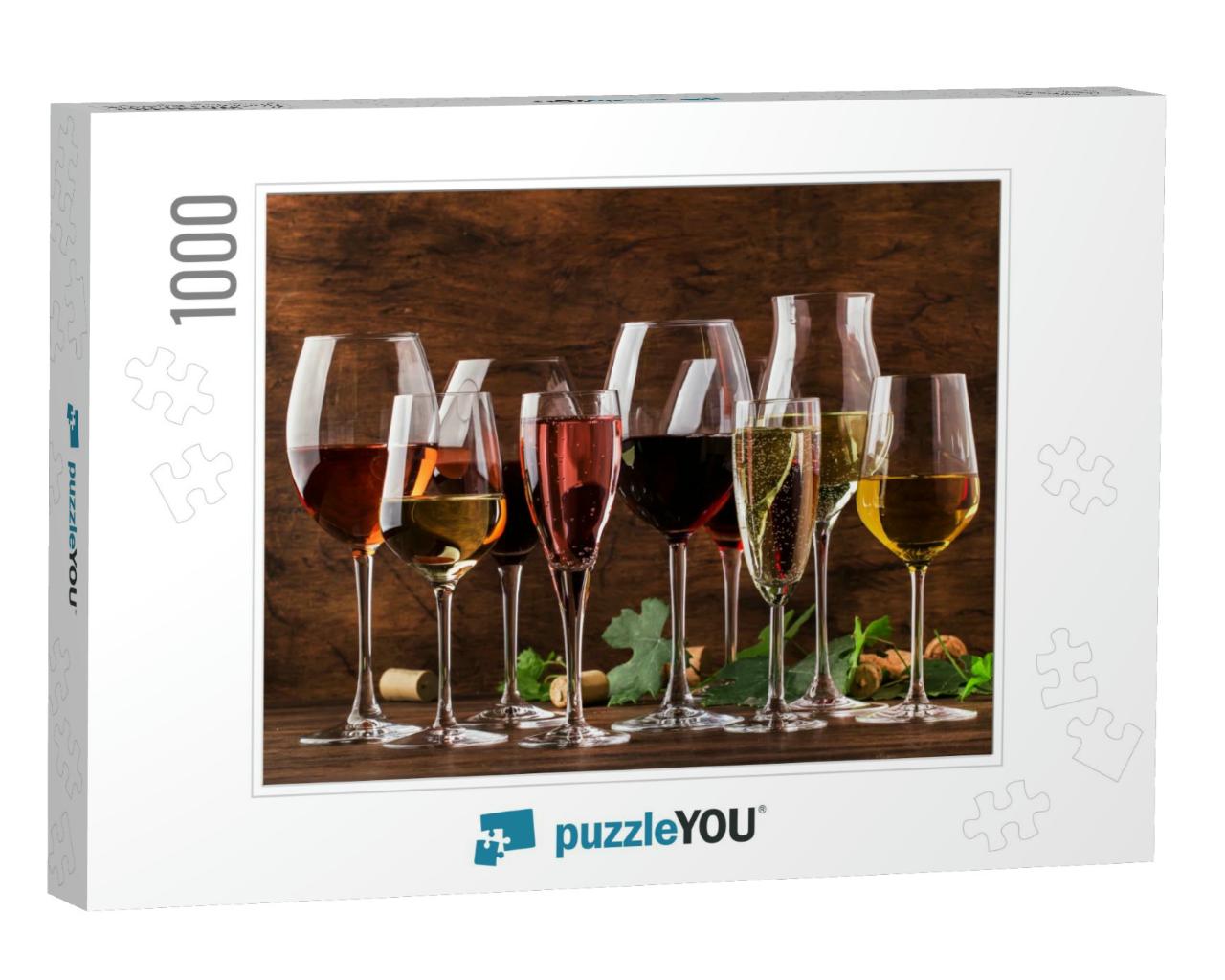 Wine Tasting, Still & Sparkling Wines. Red, White Wine, R... Jigsaw Puzzle with 1000 pieces