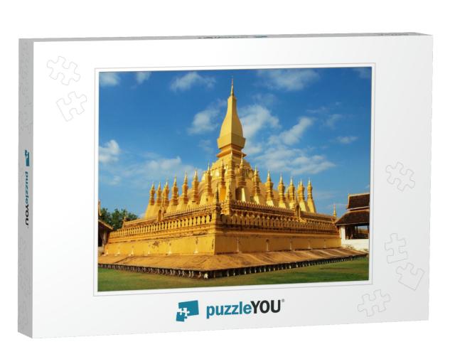 Pha that Luang Temple in Vientiane, Laos... Jigsaw Puzzle