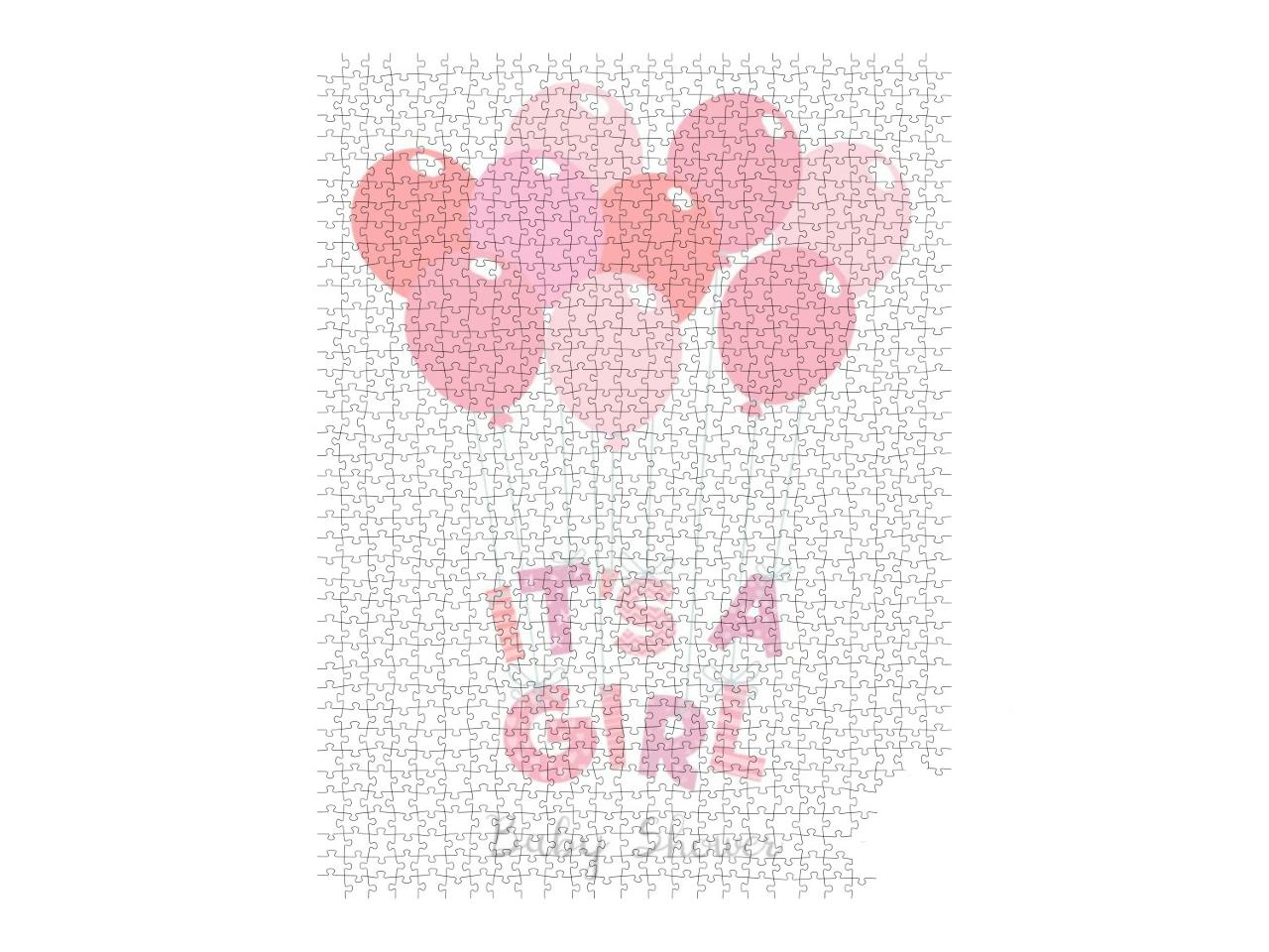 Baby Shower Invitation for Girls. Its a Girl... Jigsaw Puzzle with 1000 pieces