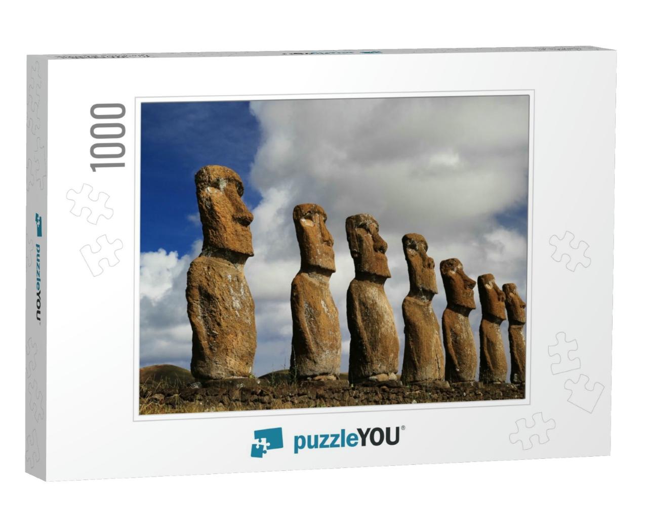 View of Seven Ahu Akivi Moai, Which Are the Only Moai to... Jigsaw Puzzle with 1000 pieces