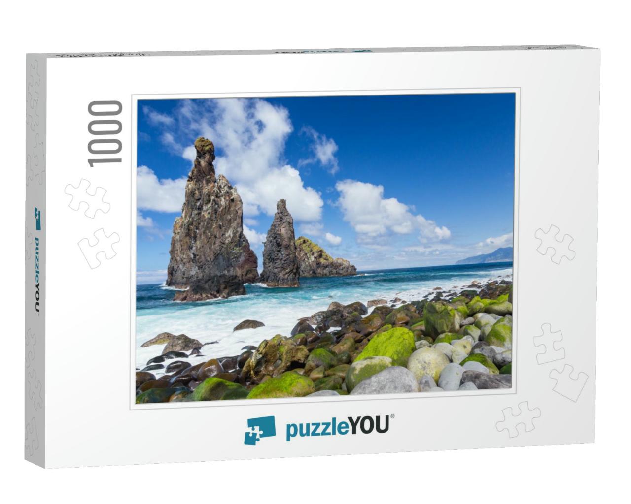 The Rocky Coast & Islet At Riberira Da Janela in Full Sun... Jigsaw Puzzle with 1000 pieces