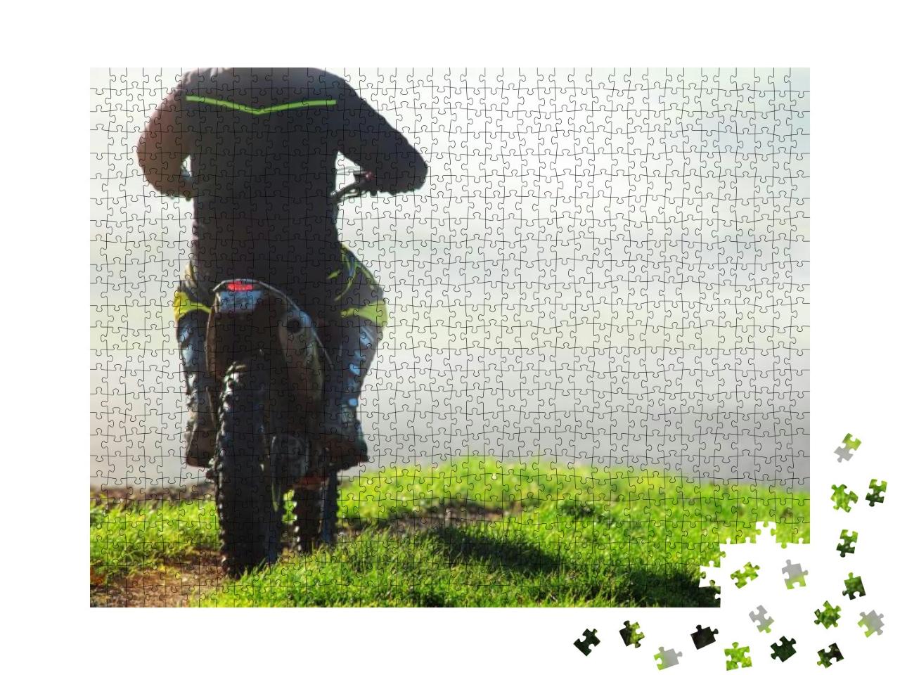 Man Doing Motocross on Country Roads... Jigsaw Puzzle with 1000 pieces