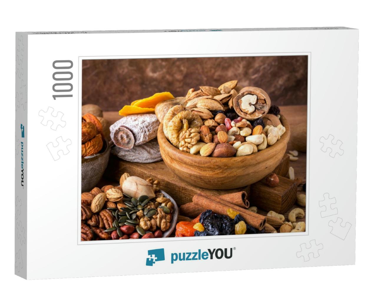 Composition from Mix of Dried Fruits & Nuts - Symbols of... Jigsaw Puzzle with 1000 pieces