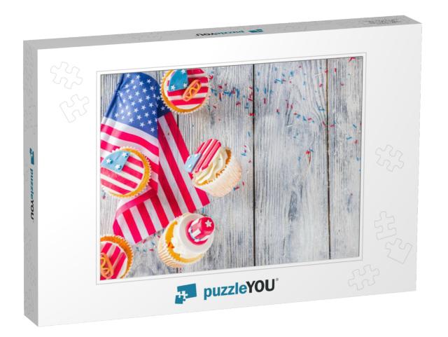 Independence Day July 4 Congratulations Background... Jigsaw Puzzle