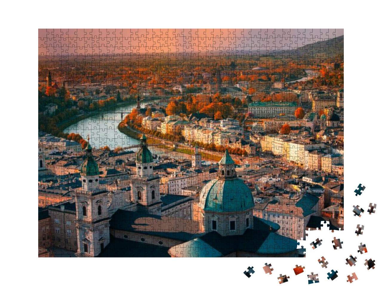 Beautiful of Aerial Panoramic View in a Autumn Season At... Jigsaw Puzzle with 1000 pieces