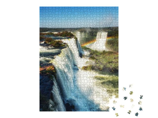 Iguazu Falls Iguacu Falls on the Border of Brazil & Argen... Jigsaw Puzzle with 1000 pieces