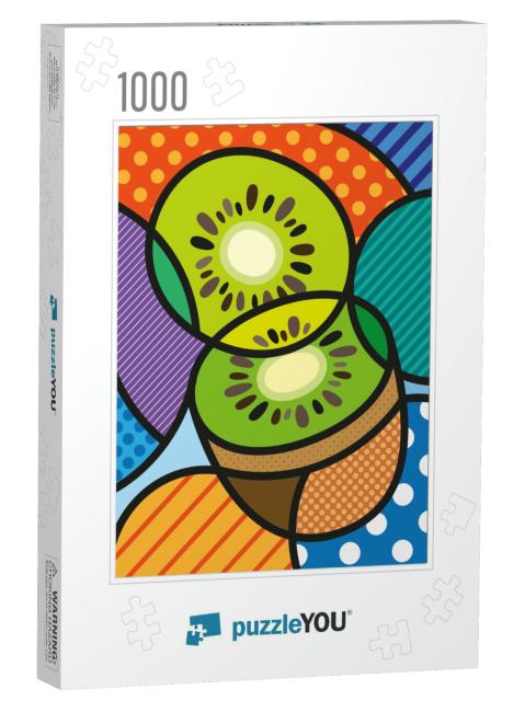 Modern Pop Art Kiwi Illustration / Print for You Design... Jigsaw Puzzle with 1000 pieces