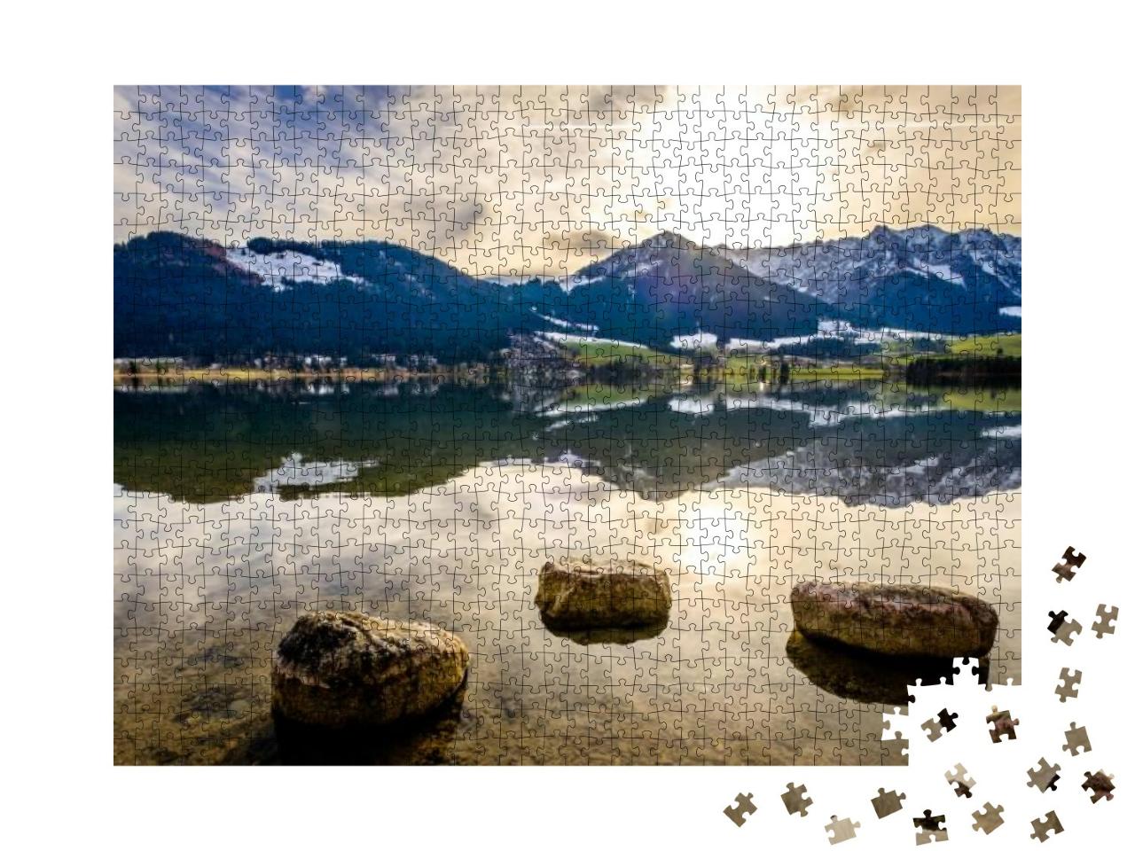 Walchsee Lake in Austria At the Wilder & Zahmer Kaiser... Jigsaw Puzzle with 1000 pieces