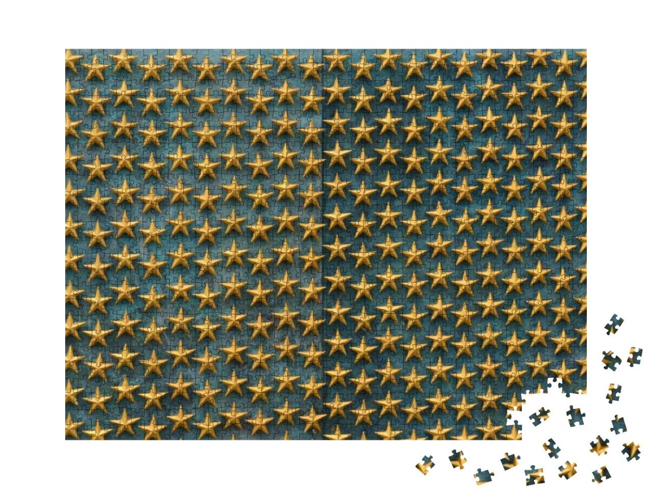 Freedom Wall with Golden Stars At World War Ii Memorial o... Jigsaw Puzzle with 1000 pieces