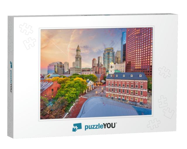 Boston, Massachusetts, USA Downtown Markets & Cityscape At... Jigsaw Puzzle