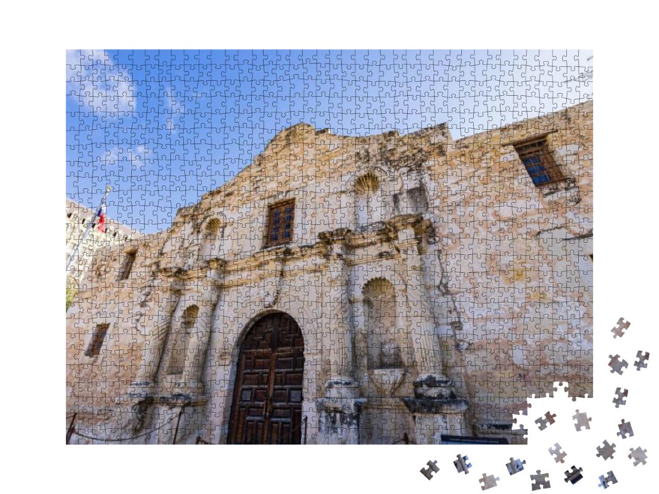 Sunny View of the Alamo At Texas... Jigsaw Puzzle with 1000 pieces