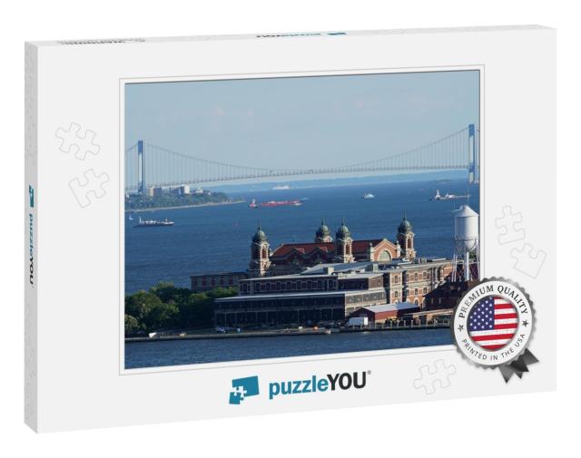 Ellis Island & Verrazzano-Narrows Bridge. New York... Jigsaw Puzzle
