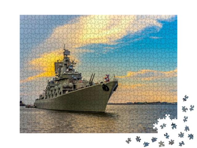 Warships. Missile Cruiser. Protection of Maritime Borders... Jigsaw Puzzle with 1000 pieces