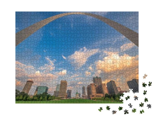 Downtown St. Louis, Missouri, USA Viewed from Below the Ar... Jigsaw Puzzle with 1000 pieces