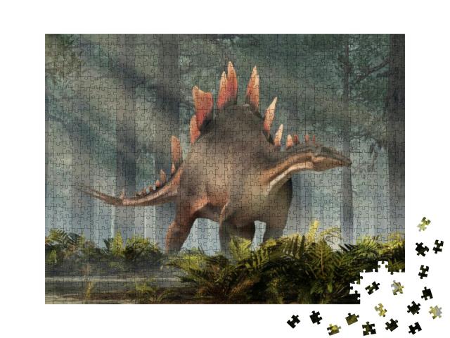 Stegosaurus, Was a Thyreophoran Dinosaur. an Herbivore, I... Jigsaw Puzzle with 1000 pieces