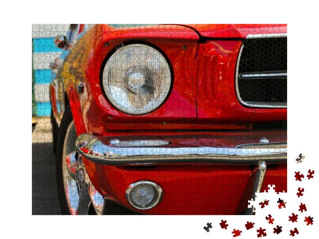 Close Up Shot of Lighting Equipment of the Retro Car... Jigsaw Puzzle with 1000 pieces