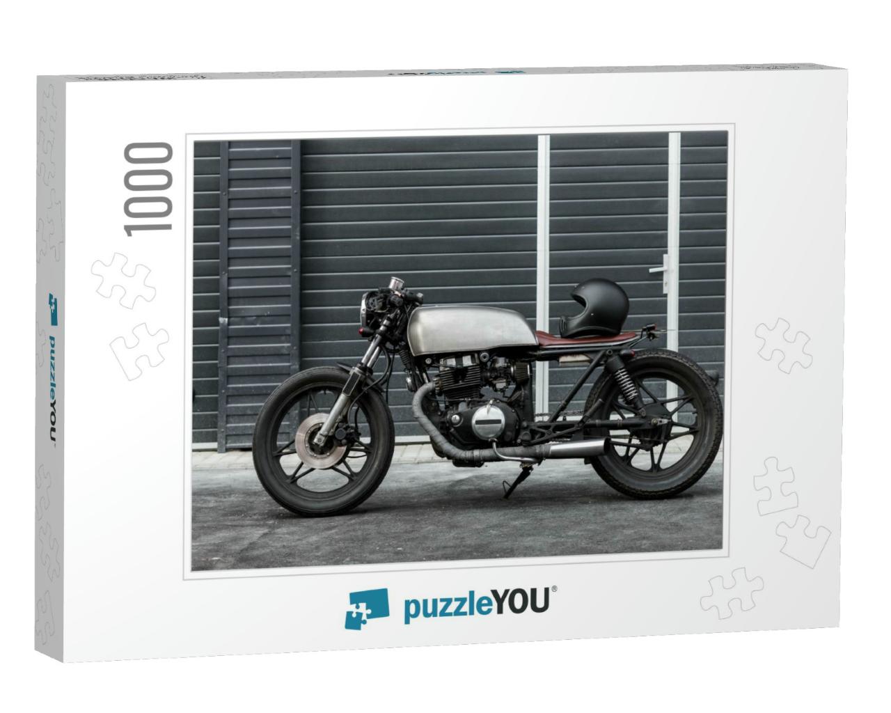 Custom Motorcycle Parking Near Industrial Building. Every... Jigsaw Puzzle with 1000 pieces