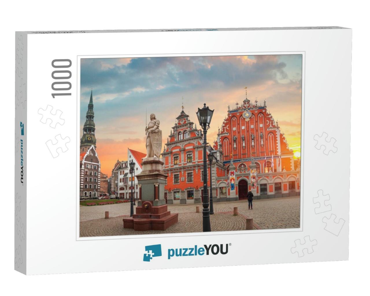 Old Houses on Riga Street. Latvia. Europe... Jigsaw Puzzle with 1000 pieces