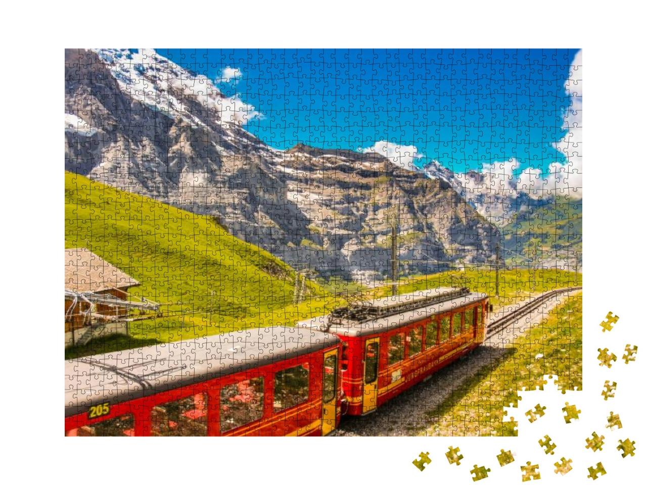 The Jungfraubahn Train Transporting Tourists to Jungfrauj... Jigsaw Puzzle with 1000 pieces