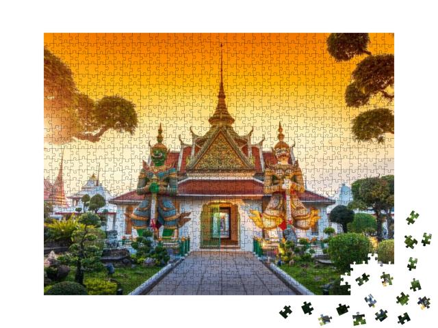 Giants Front of the Church At Wat Arun. Wat Arun is a Bud... Jigsaw Puzzle with 1000 pieces
