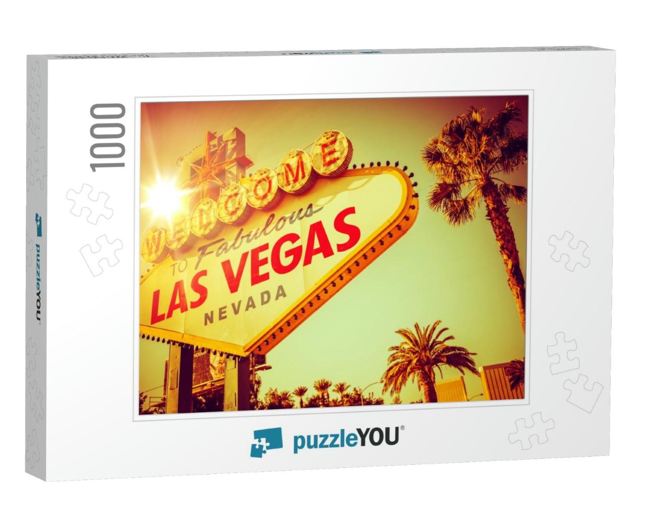 World Famous Las Vegas Nevada. Vegas Strip Entrance Sign... Jigsaw Puzzle with 1000 pieces