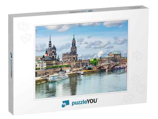 Dresden Cityscape & Elbe River, Saxony, Germany... Jigsaw Puzzle