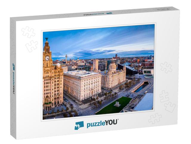 Aerial View of the City of Liverpool in United Kingdom... Jigsaw Puzzle