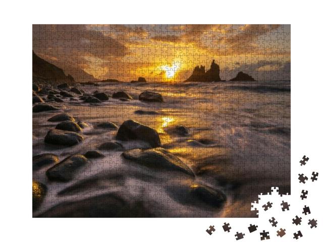 Dramatic Sunset on the Coast of Tenerife... Jigsaw Puzzle with 1000 pieces