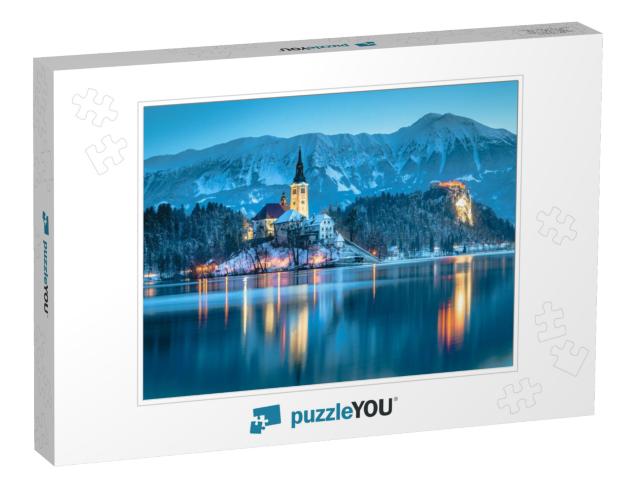 Beautiful Twilight View of Lake Bled with Famous Bled Isl... Jigsaw Puzzle