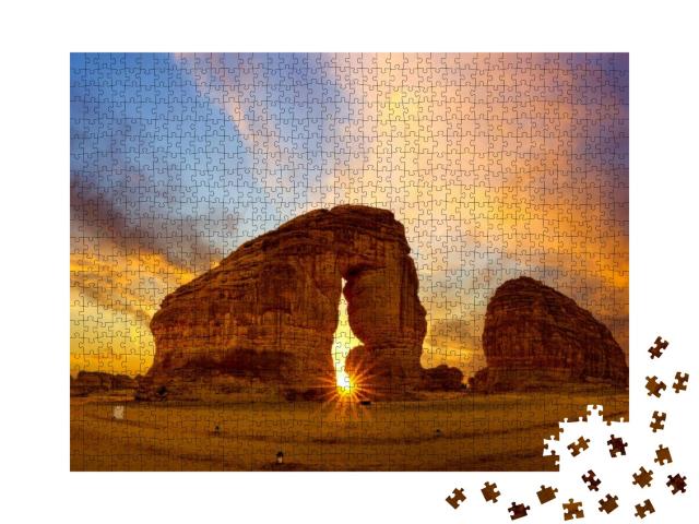 Elephant Rock Outcrop Geological Formation At Sunset Near... Jigsaw Puzzle with 1000 pieces