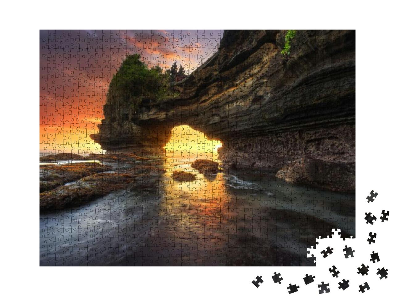 Sunset At Batu Bolong & Tanah Lot - Bali, Indonesia... Jigsaw Puzzle with 1000 pieces