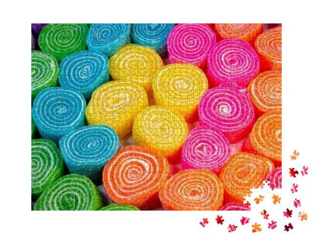 Delicious Multicolored Spiral Mexican Candy... Jigsaw Puzzle with 1000 pieces