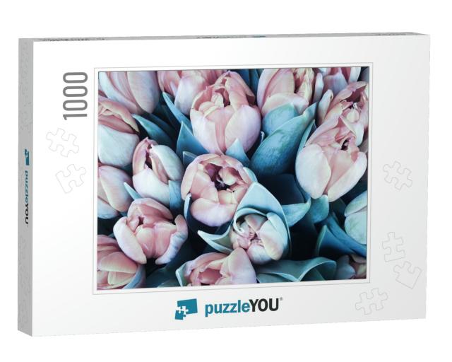 Spring Tulips Floral Tulip Bunch... Jigsaw Puzzle with 1000 pieces
