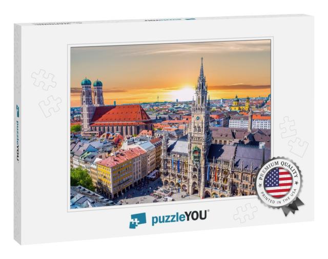 Munich in Sunset Bavaria Germany... Jigsaw Puzzle