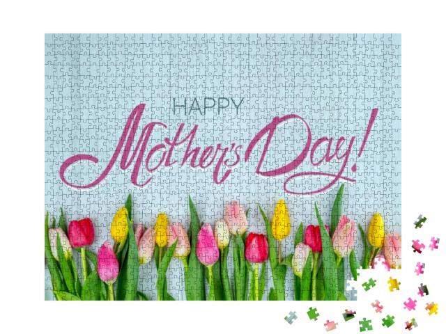 Happy Mothers Day Greeting Card with a Congratulations... Jigsaw Puzzle with 1000 pieces