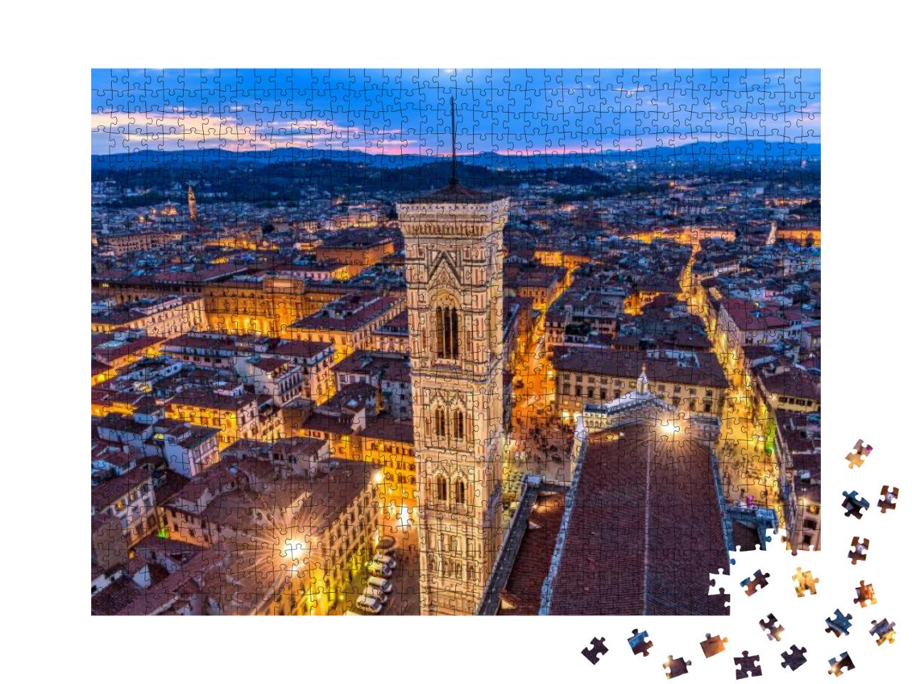 Giottos Campanile - an Aerial Dusk View of Giottos Campan... Jigsaw Puzzle with 1000 pieces