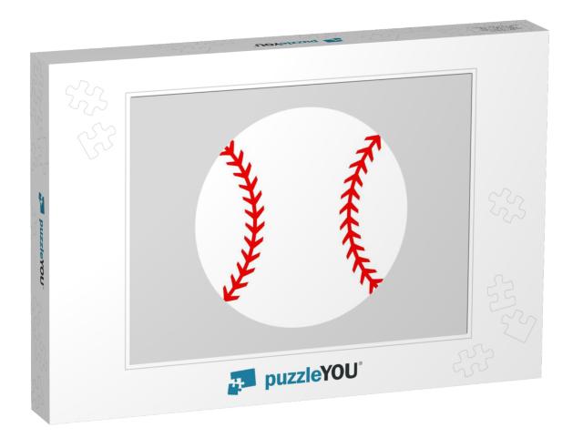 Baseball Ball. Softball. Vector Silhouette. Vector Icon I... Jigsaw Puzzle