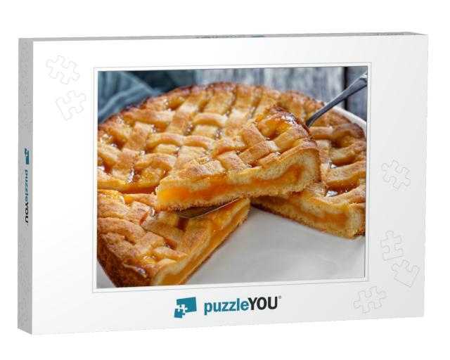 Slices of Apricot Shortcrust Pie with a Lattice Pie Crust... Jigsaw Puzzle
