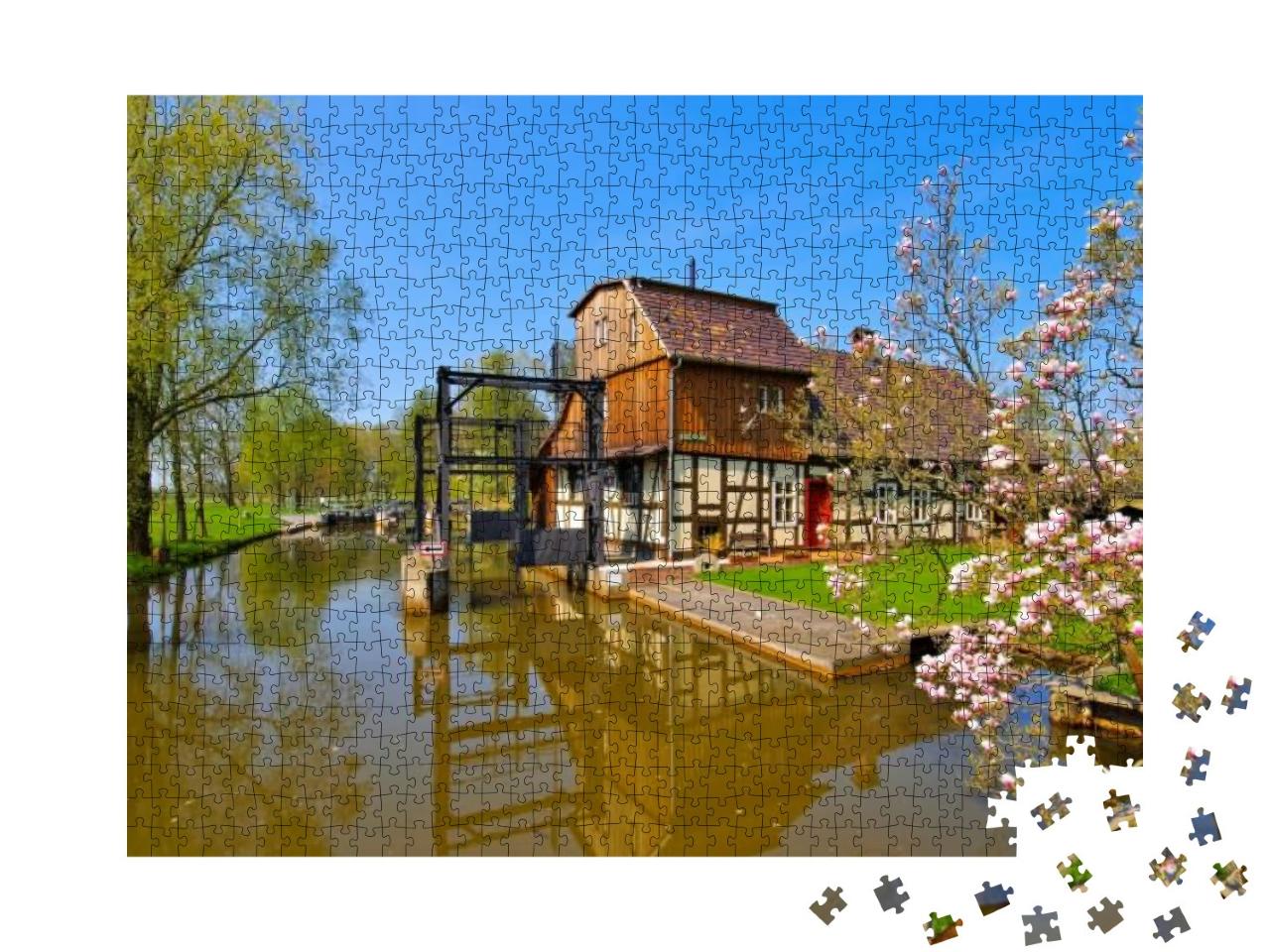 Raddusch Mill, Spree Forest in Spring, Brandenburg... Jigsaw Puzzle with 1000 pieces