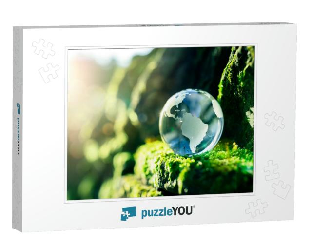 Glass Globe in the in Nature Concept for Environment & Co... Jigsaw Puzzle