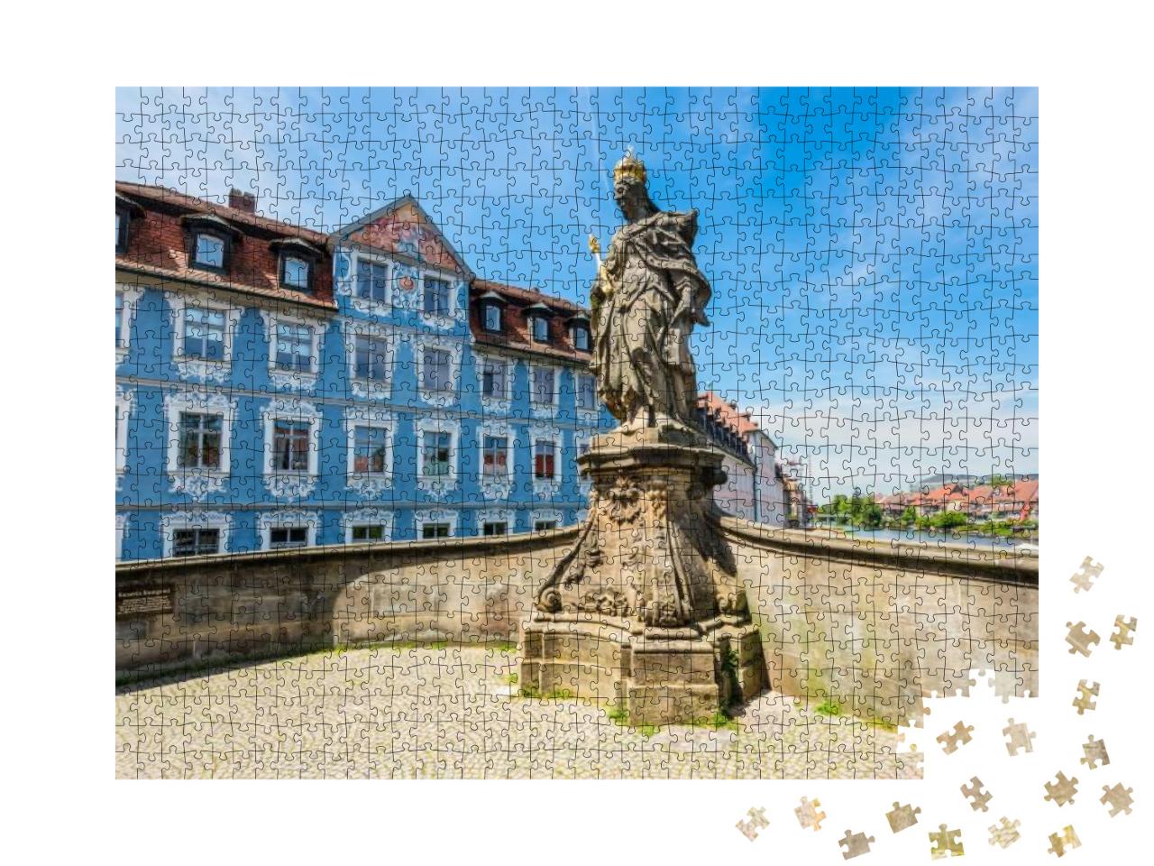 Statue of St. Kunigunde At the Bridge to the Old Townhall... Jigsaw Puzzle with 1000 pieces