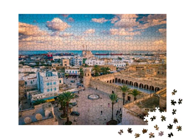 Beautiful Sunset in Sousse, Tunisia. Cityscape with the V... Jigsaw Puzzle with 1000 pieces