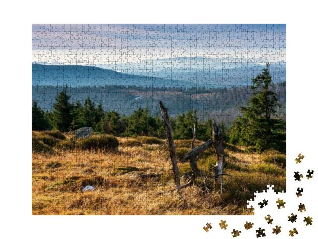 View from Mount Brocken Over Hills Covered by Endless For... Jigsaw Puzzle with 1000 pieces