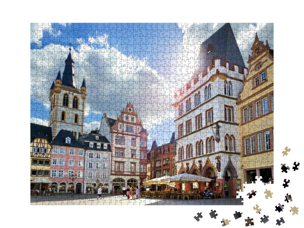 Trier, Market Place with Steipe in City Center of Ancient... Jigsaw Puzzle with 1000 pieces