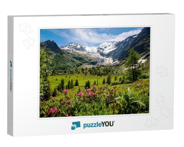 Amazing Panorama of French Alps, Part of Famous Trek - To... Jigsaw Puzzle