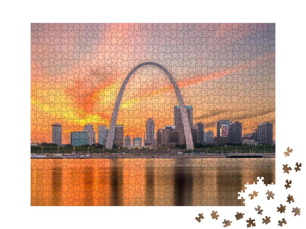 St. Louis, Missouri, USA Downtown Cityscape on the River A... Jigsaw Puzzle with 1000 pieces