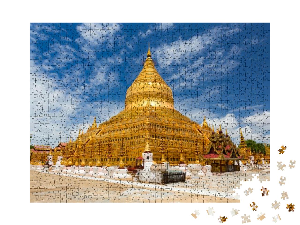 Shwezigon Pagoda in Bagan, Myanmar... Jigsaw Puzzle with 1000 pieces