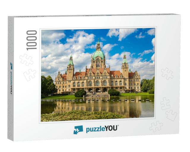 New City Hall in Hannover in a Beautiful Summer Day, Germ... Jigsaw Puzzle with 1000 pieces