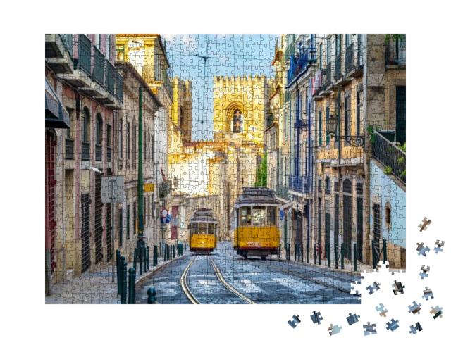 Tram on Line 28 in Lisbon, Portugal... Jigsaw Puzzle with 1000 pieces