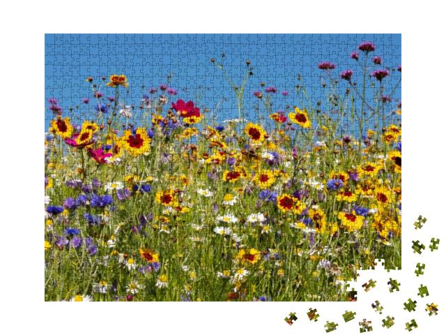 Colorful Wild Flowers Blooming Outside Savill Garden, Egh... Jigsaw Puzzle with 1000 pieces